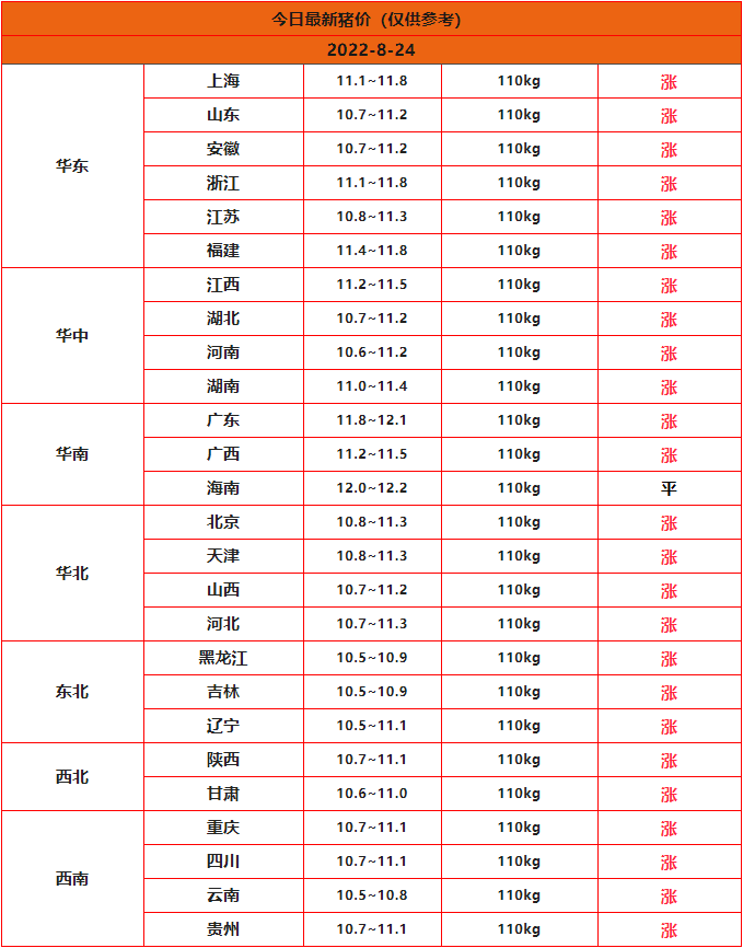 全国猪价行情